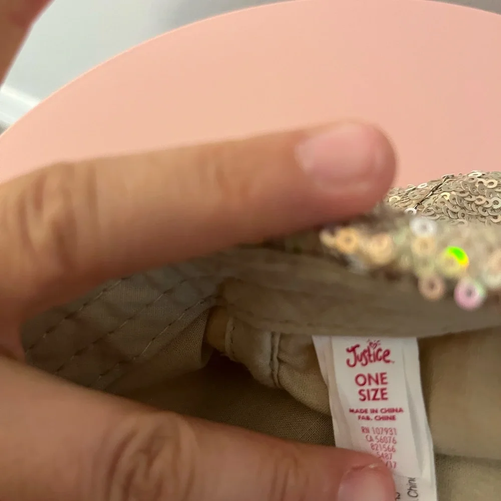Justice Glittery Gold Kids Hat